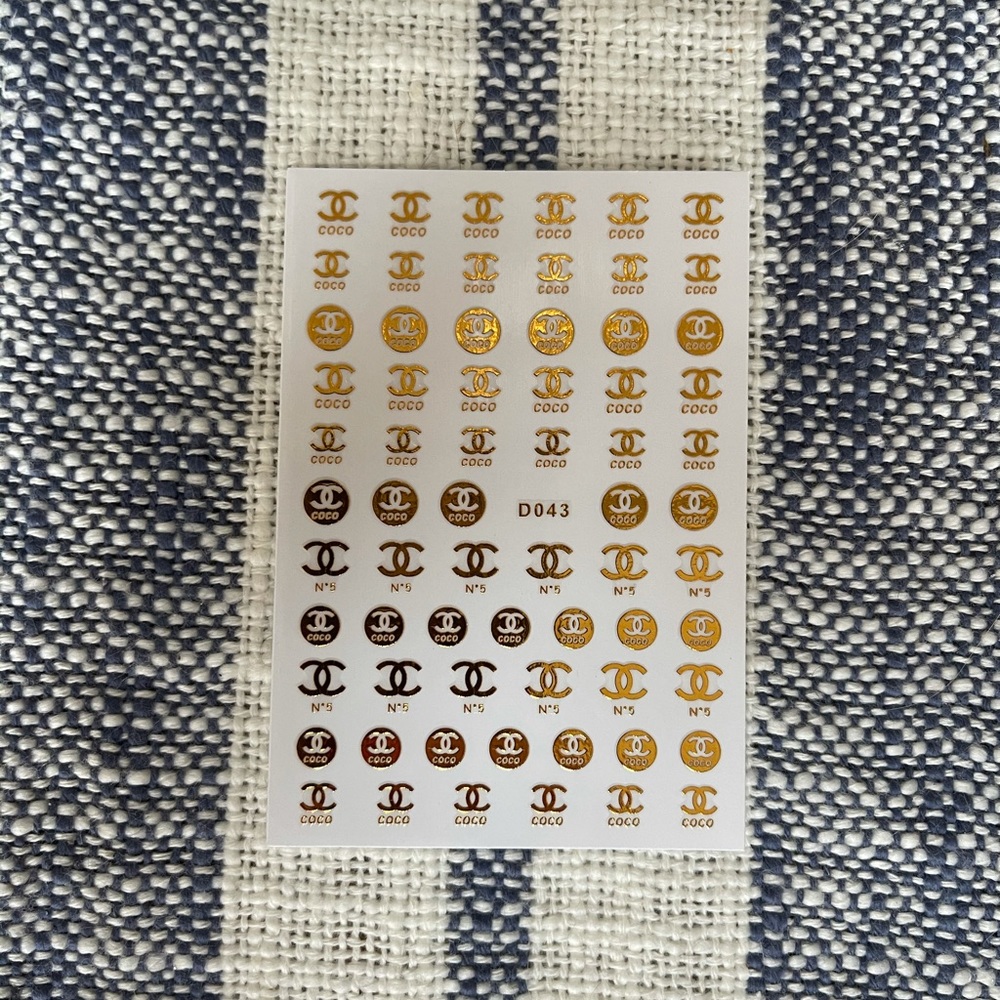 Gold nail decals